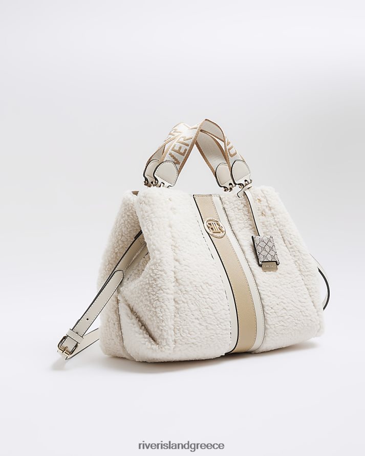 River Island αξεσουάρ μπεζ γυναίκες borg shopper bag B6N8X3878