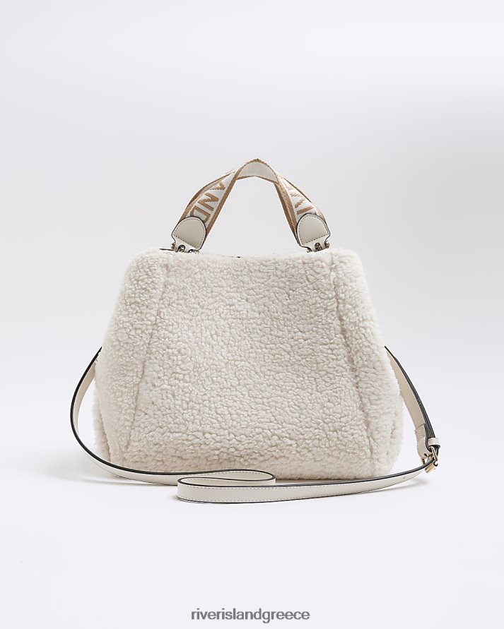 River Island αξεσουάρ μπεζ γυναίκες borg shopper bag B6N8X3878