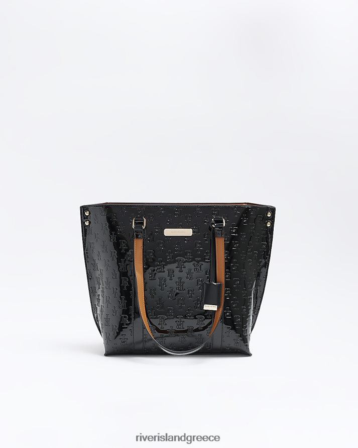 River Island αξεσουάρ μαύρος γυναίκες ri μονόγραμμα τσάντα shopper B6N8X736