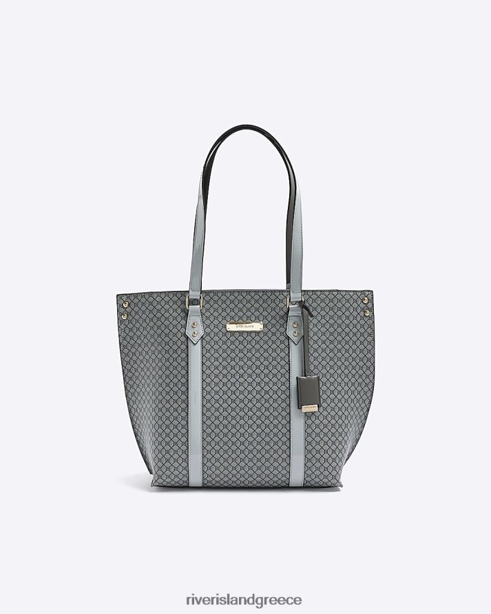 River Island αξεσουάρ γκρί γυναίκες ri μονόγραμμα τσάντα shopper B6N8X737