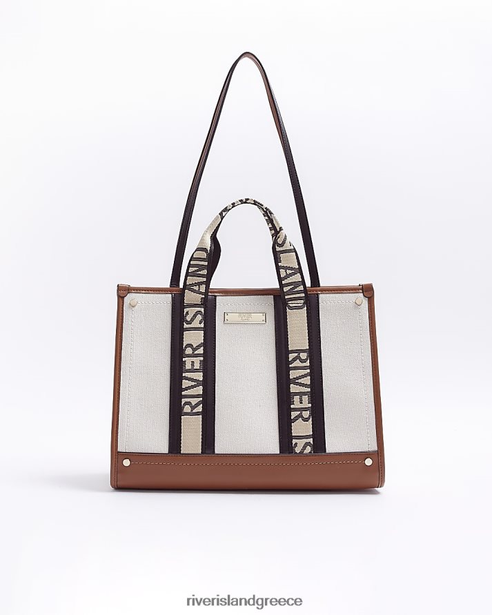 River Island αξεσουάρ μπεζ γυναίκες πάνινη τσάντα shopper B6N8X3819