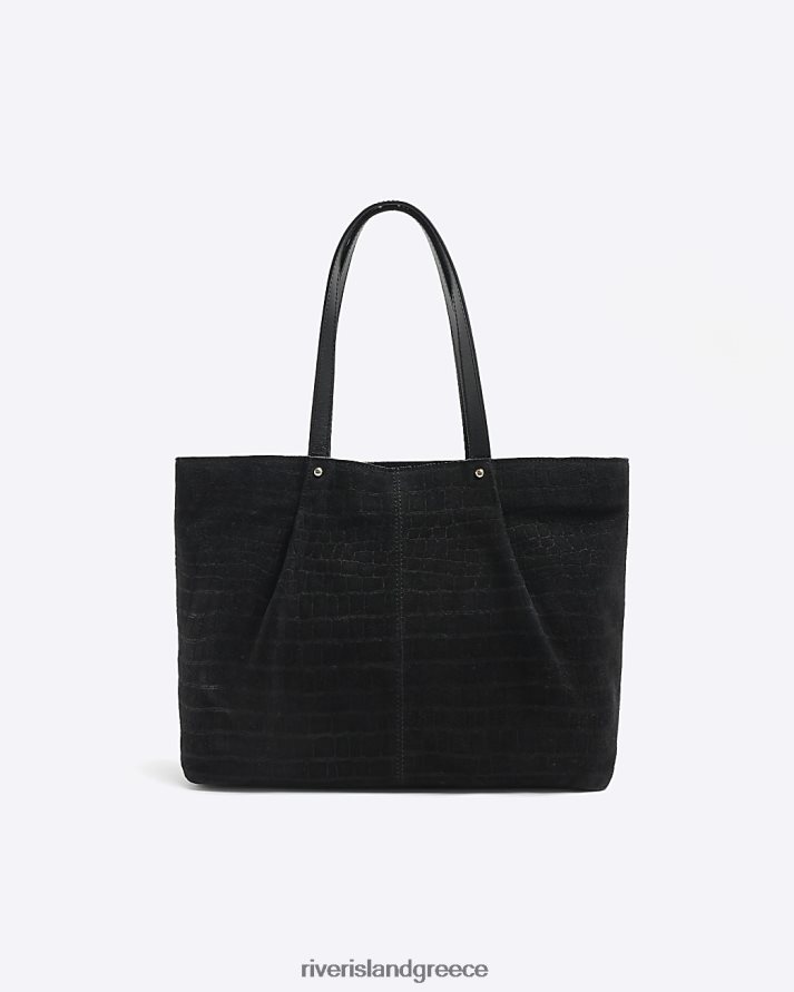 River Island αξεσουάρ μαύρος γυναίκες σουέτ τσάντα shopper B6N8X4635