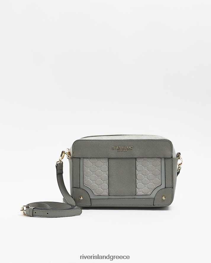 River Island αξεσουάρ γκρί γυναίκες καπιτονέ κουτί χιαστί τσάντα B6N8X328