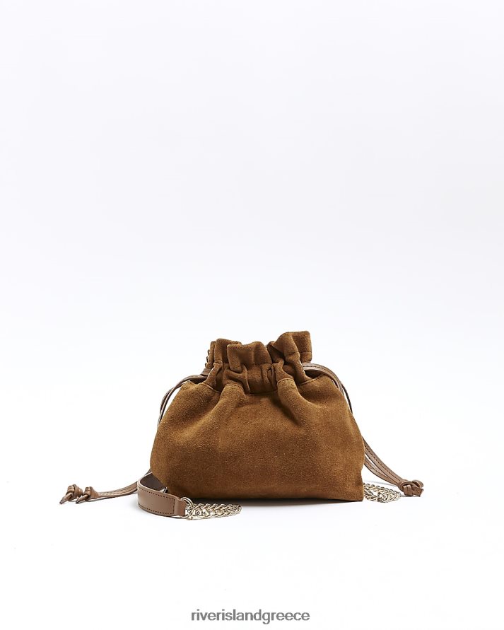 River Island αξεσουάρ καφέ γυναίκες τσάντα χιαστί με κορδόνια περίσφιξης B6N8X4685