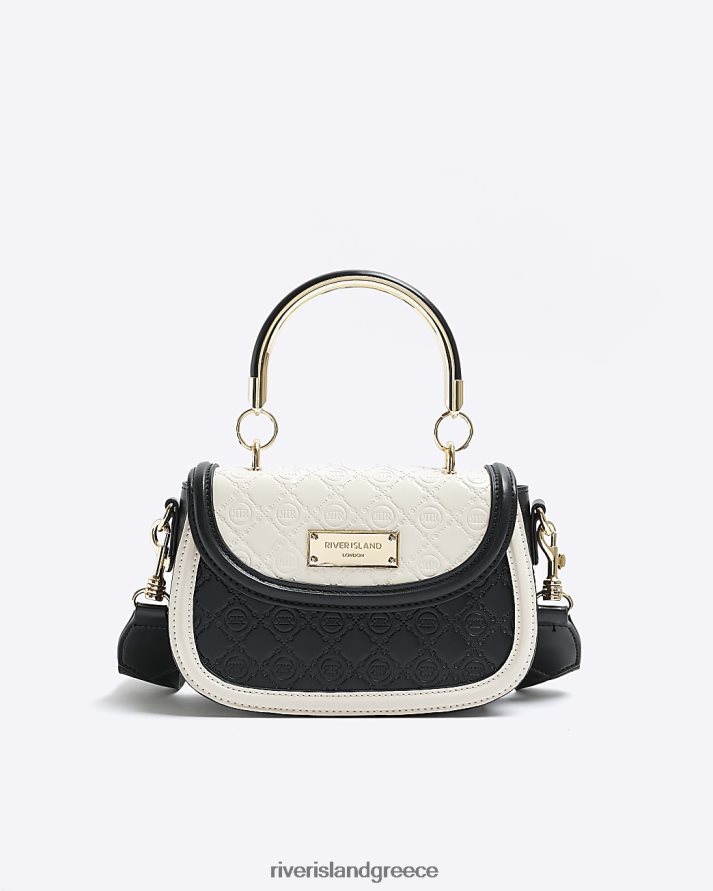 River Island αξεσουάρ μαύρος γυναίκες ανάγλυφο μίνι σταυρωτό τσαντάκι B6N8X894