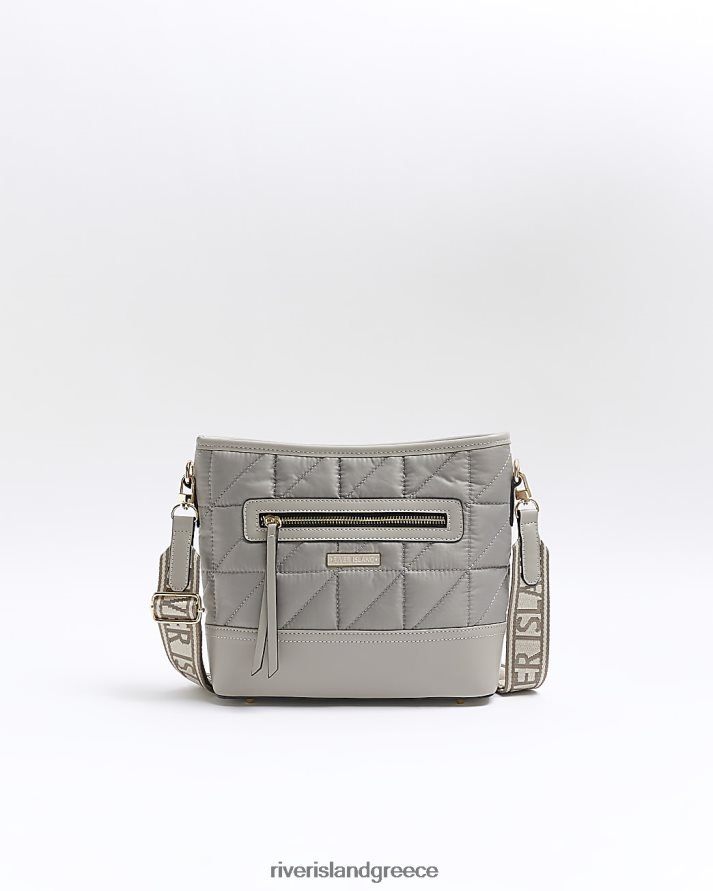 River Island αξεσουάρ γκρί γυναίκες καπιτονέ χιαστί τσάντα B6N8X916