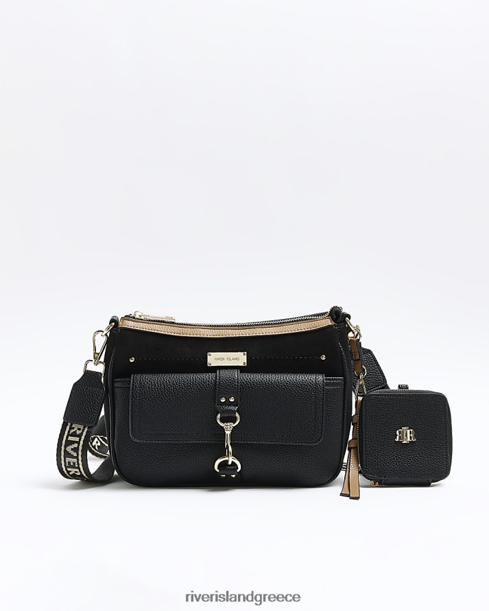 River Island αξεσουάρ μαύρος γυναίκες πόρπη χιαστί τσάντα B6N8X936