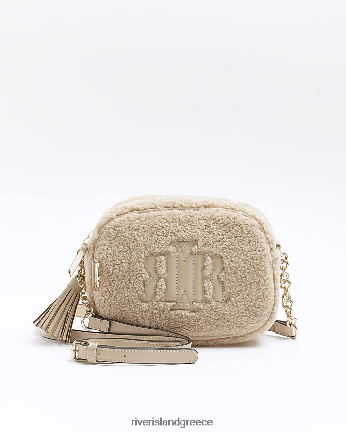 River Island αξεσουάρ μπεζ γυναίκες τσάντα borg cross body B6N8X4317