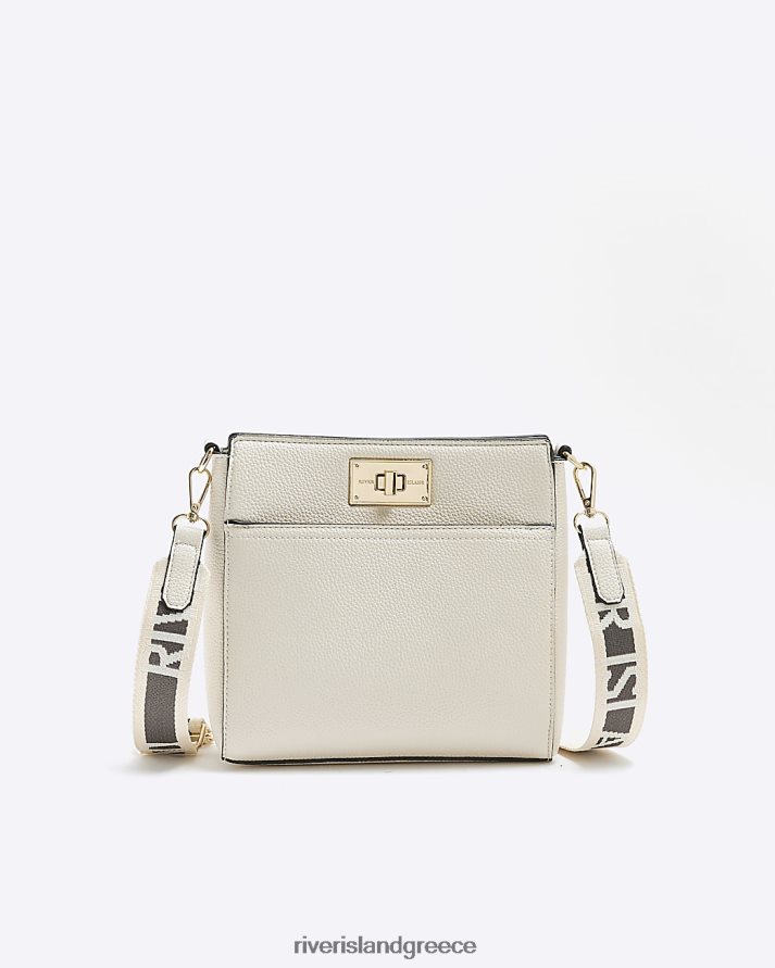 River Island αξεσουάρ κρέμα γυναίκες κλειδαριά messenger τσάντα σταυρού σώματος B6N8X908