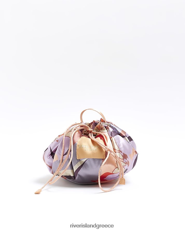 River Island αξεσουάρ πορτοκάλι γυναίκες φλοράλ τσάντα μακιγιάζ με κορδόνι B6N8X4589