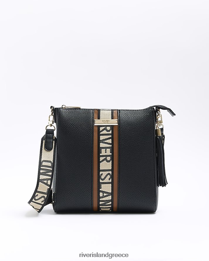 River Island αξεσουάρ μαύρος γυναίκες ri messenger τσάντα B6N8X4517