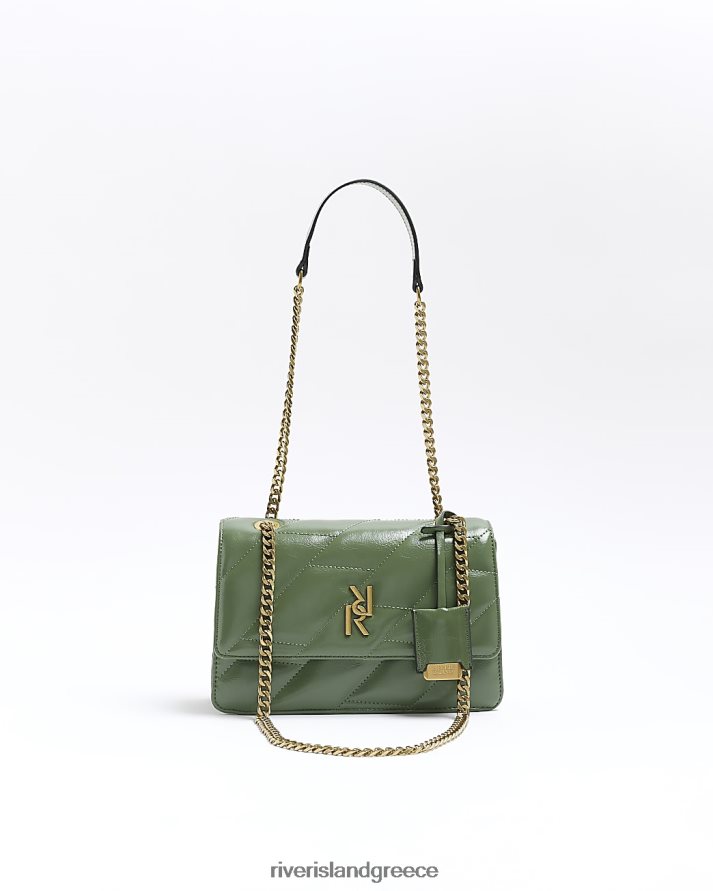 River Island αξεσουάρ χακί γυναίκες καπιτονέ τσάντα ώμου B6N8X1067