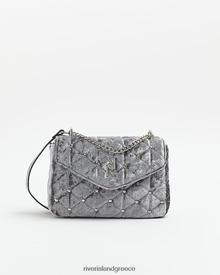 River Island αξεσουάρ ασήμι γυναίκες Τσάντα ώμου με βελούδινη καρφιά B6N8X1069