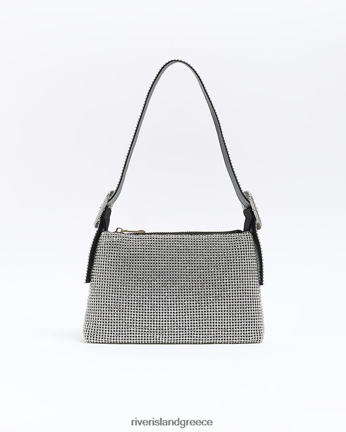River Island αξεσουάρ ασήμι γυναίκες διακοσμημένη πόρπη τσάντα ώμου B6N8X1423