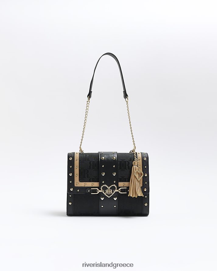 River Island αξεσουάρ μαύρος γυναίκες τσάντα ώμου καρδιάς B6N8X234