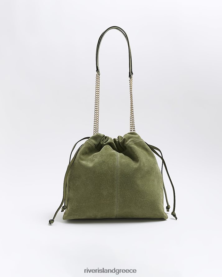 River Island αξεσουάρ πράσινος γυναίκες Τσάντα ώμου με λουράκι από σουέτ B6N8X4190