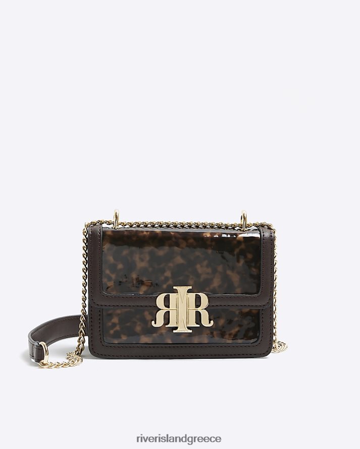 River Island αξεσουάρ καφέ γυναίκες τσάντα ώμου με κέλυφος χελώνας B6N8X475
