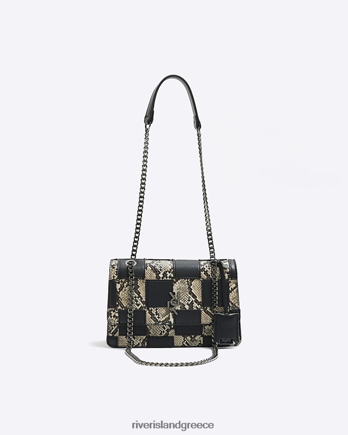 River Island αξεσουάρ μαύρος γυναίκες τσάντα ώμου ελεγμένης αλυσίδας B6N8X520