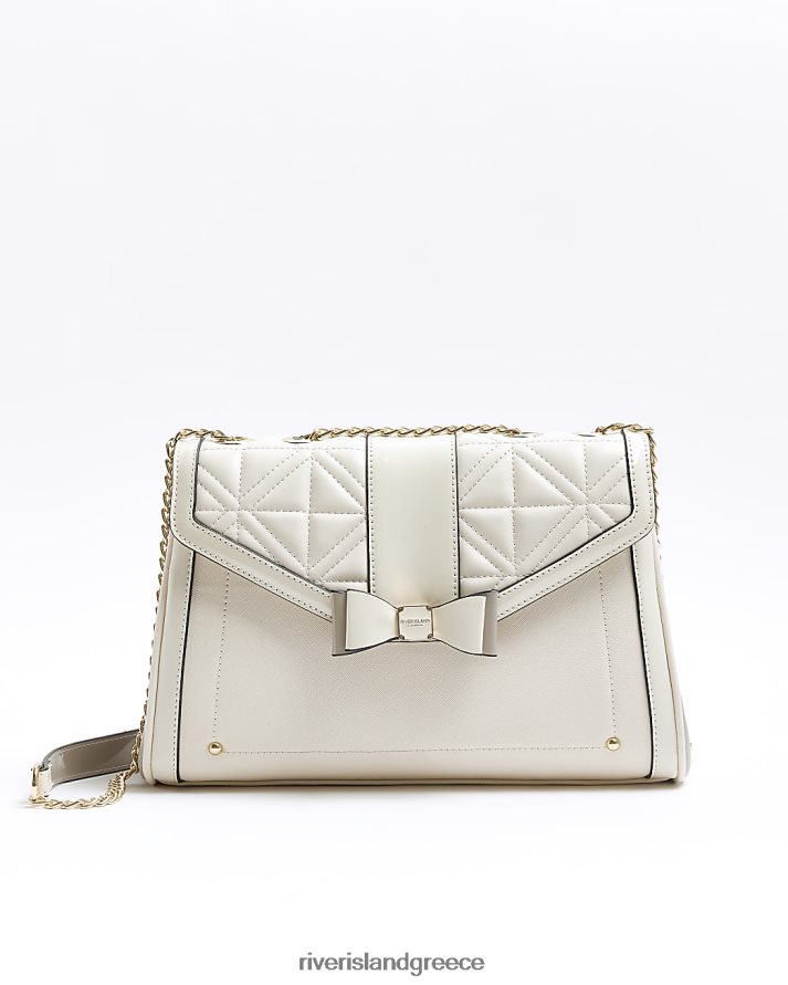 River Island αξεσουάρ κρέμα γυναίκες Τσάντα ώμου με καπιτονέ φιόγκο B6N8X698