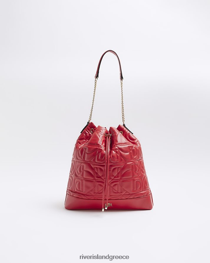 River Island αξεσουάρ το κόκκινο γυναίκες Τσάντα ώμου με καπιτονέ κορδόνι B6N8X830