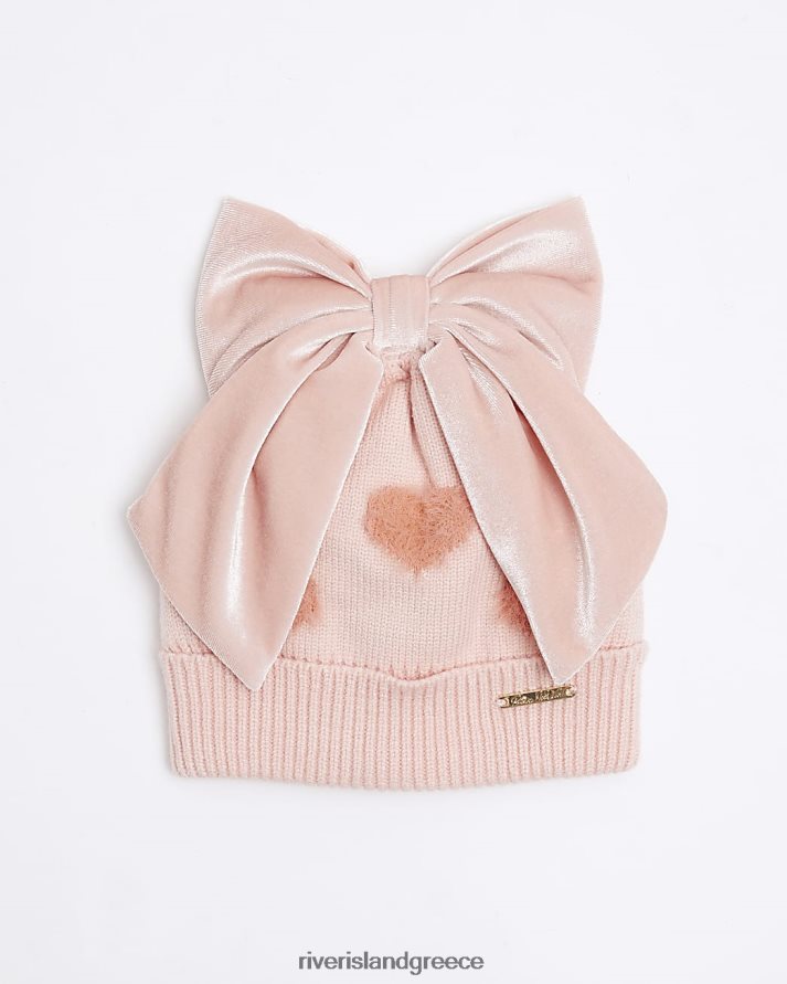 River Island αξεσουάρ ροζ κορίτσια καπέλο με φιόγκο καρδιών mg B6N8X6759