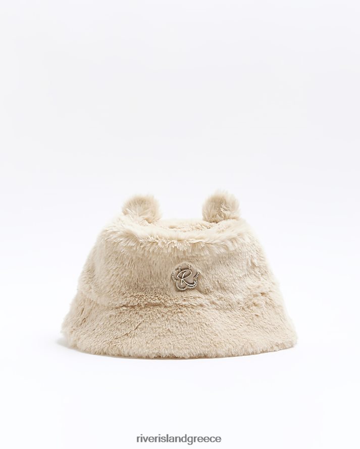 River Island αξεσουάρ μπεζ κορίτσια mg καπέλο από ψεύτικη γούνα B6N8X6760