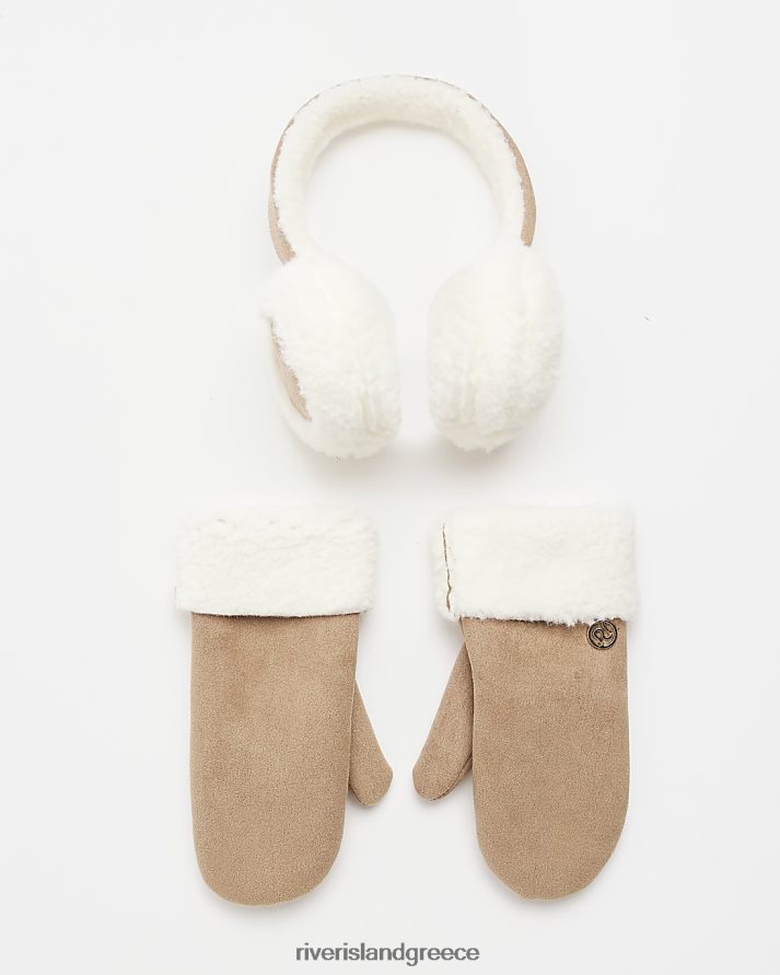 River Island αξεσουάρ μπεζ κορίτσια g ωτοασπίδες και γάντια B6N8X6096