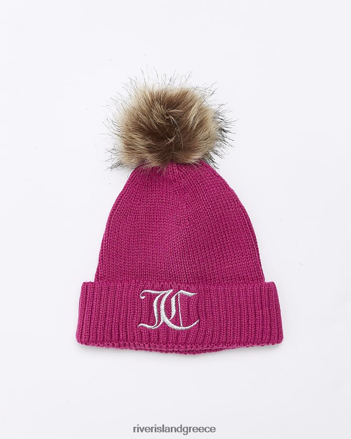 River Island αξεσουάρ ροζ κορίτσια g juicy couture pom pom beanie B6N8X3424