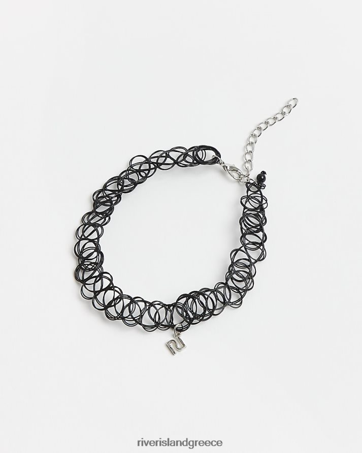 River Island αξεσουάρ μαύρος κορίτσια g ri choker κολιέ B6N8X6450