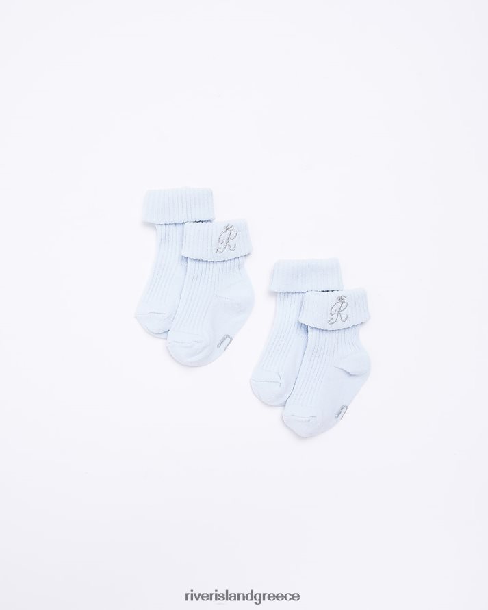 River Island αξεσουάρ απαλό μπλε κορίτσια bb ri κάλτσες 2 πακέτο B6N8X3612