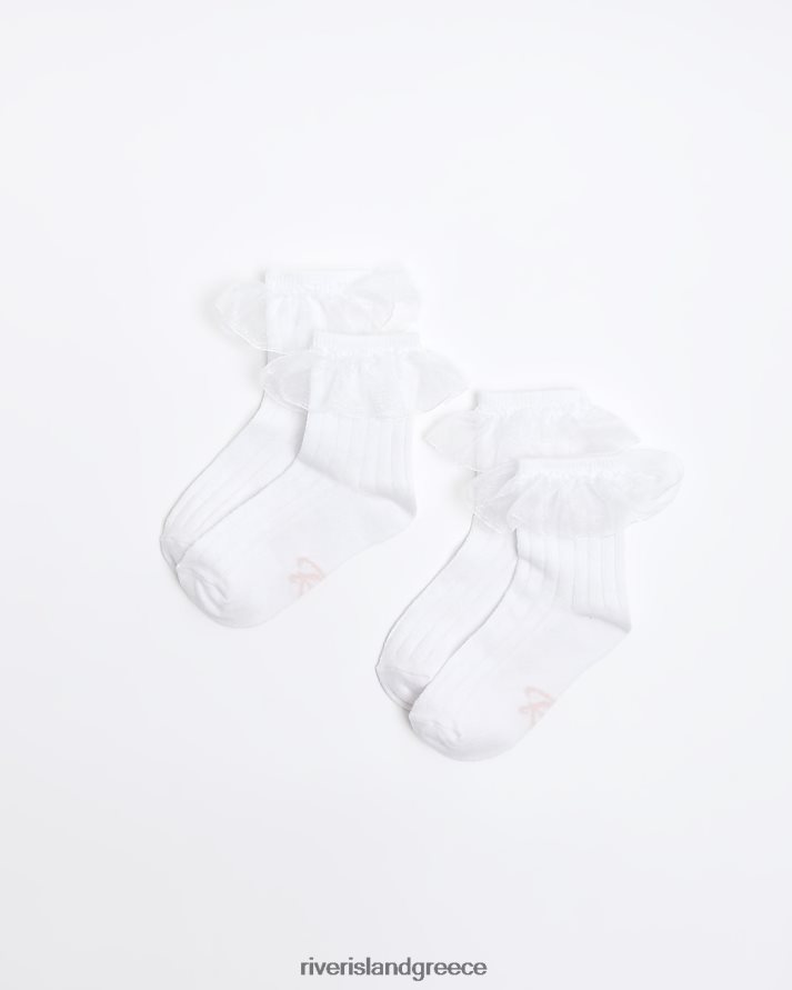 River Island αξεσουάρ άσπρο κορίτσια mg σούστες κάλτσες 2 συσκευασίες B6N8X3616