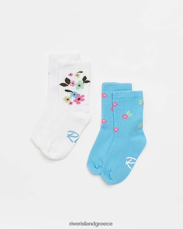River Island αξεσουάρ μπλε κορίτσια mg ri floral κάλτσες 2 συσκευασίες B6N8X6751