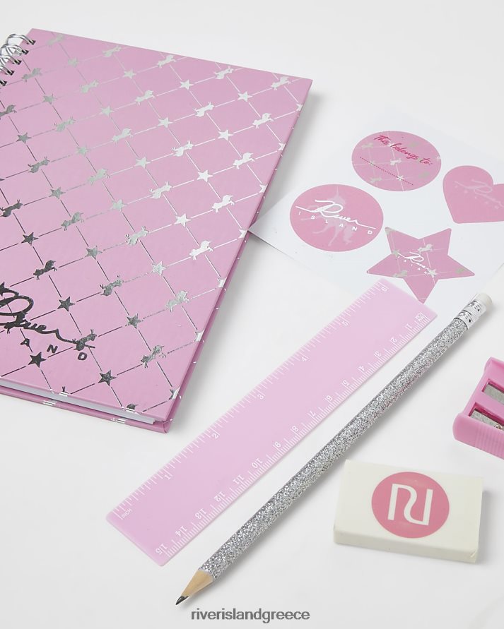 River Island αξεσουάρ ροζ κορίτσια σετ γραφικής ύλης μονόκερος B6N8X5378