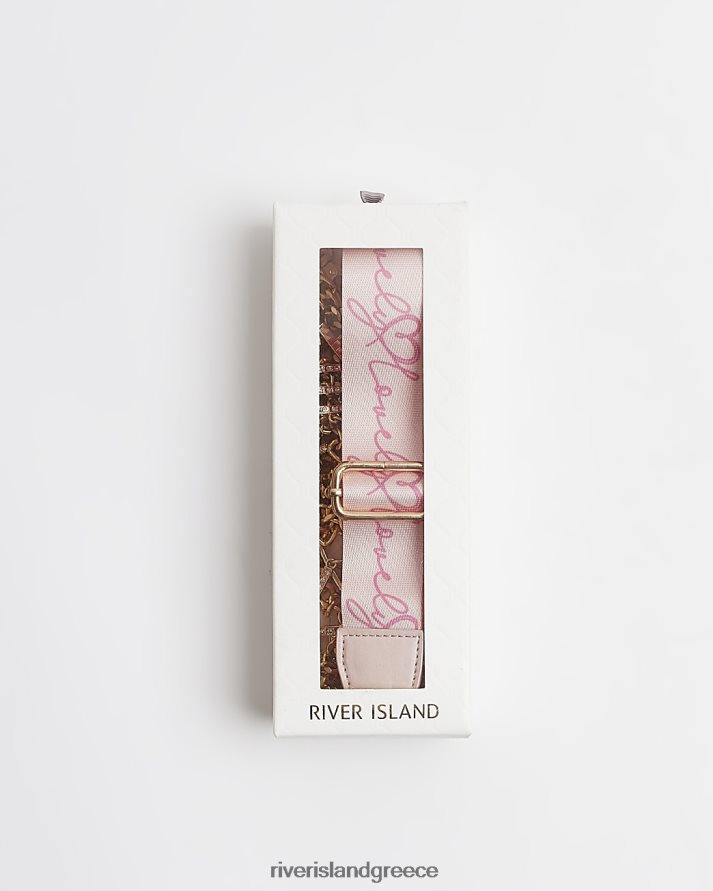 River Island αξεσουάρ ροζ κορίτσια Σετ δώρου με λουράκι αλυσίδας diamante B6N8X6310