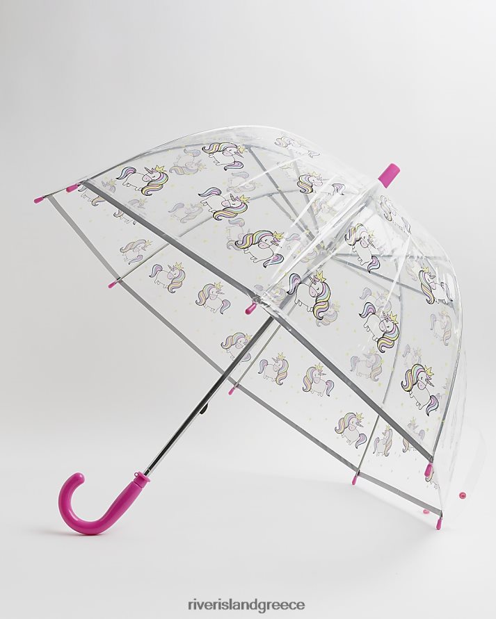 River Island αξεσουάρ ροζ κορίτσια g ομπρέλα μονόκερου B6N8X6367