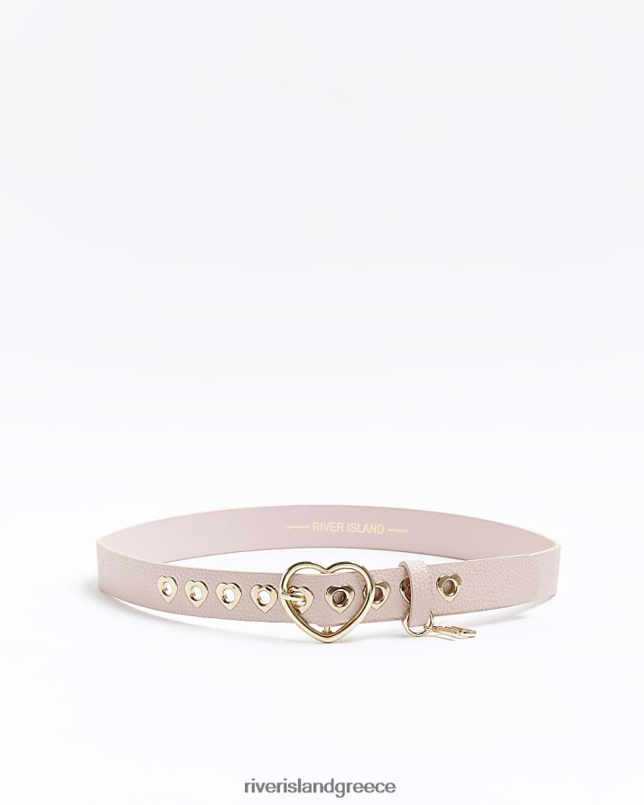River Island αξεσουάρ ροζ κορίτσια g ζώνη πόρπης καρδιάς B6N8X6423