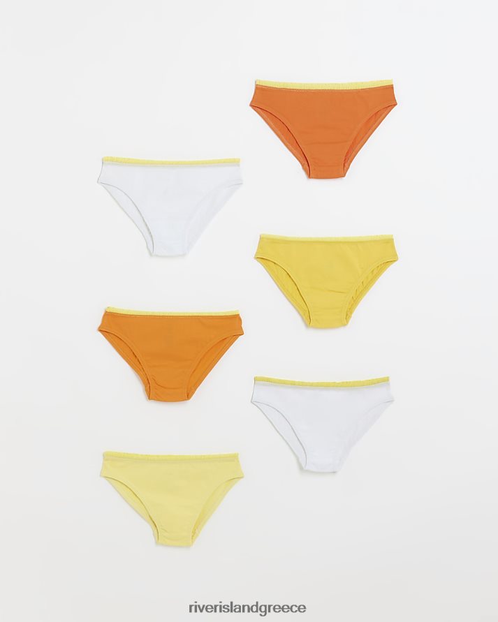River Island αξεσουάρ πορτοκάλι κορίτσια γραμ. σλιπ τριμ 6 συσκευασιών B6N8X6469