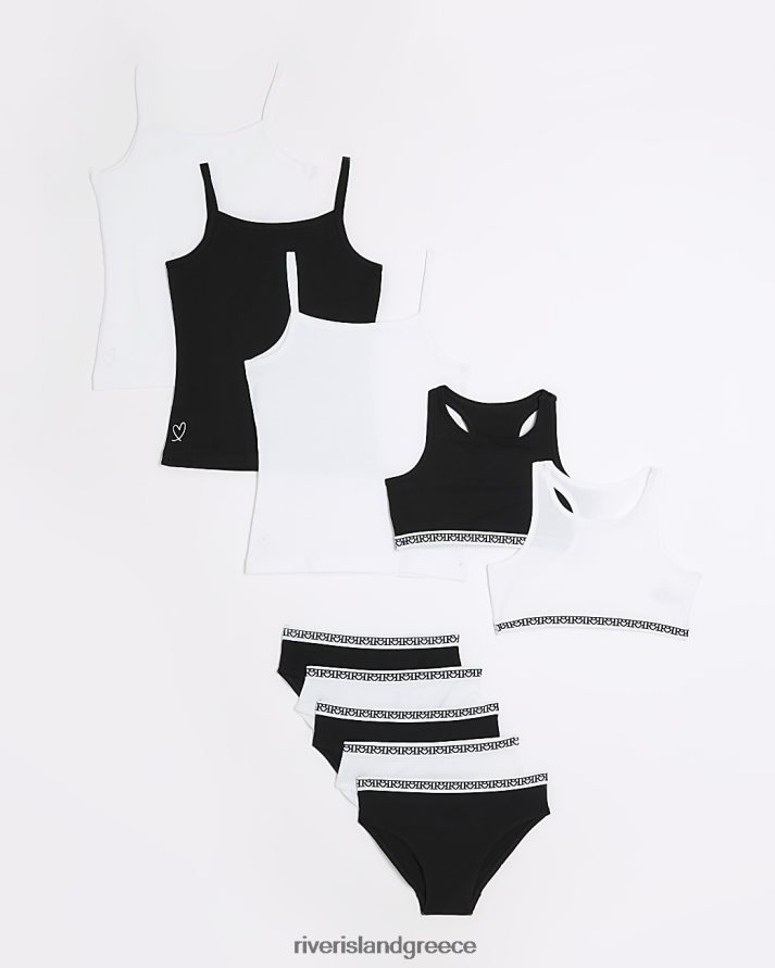 River Island αξεσουάρ μαύρος κορίτσια g γιλέκο και εσώρουχα 10 πακέτο B6N8X6465