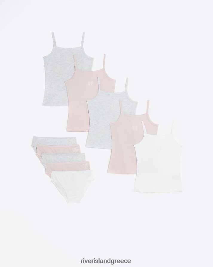 River Island αξεσουάρ ροζ κορίτσια g φανελάκι και εσώρουχα 10 pack B6N8X6464