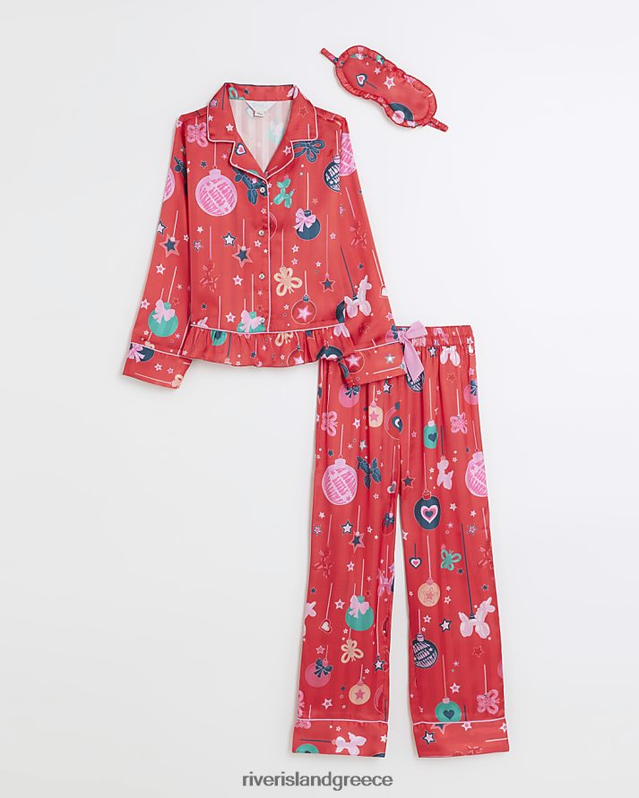 River Island αξεσουάρ ροζ κορίτσια g χριστουγεννιάτικο σετ πιτζάμες B6N8X6008