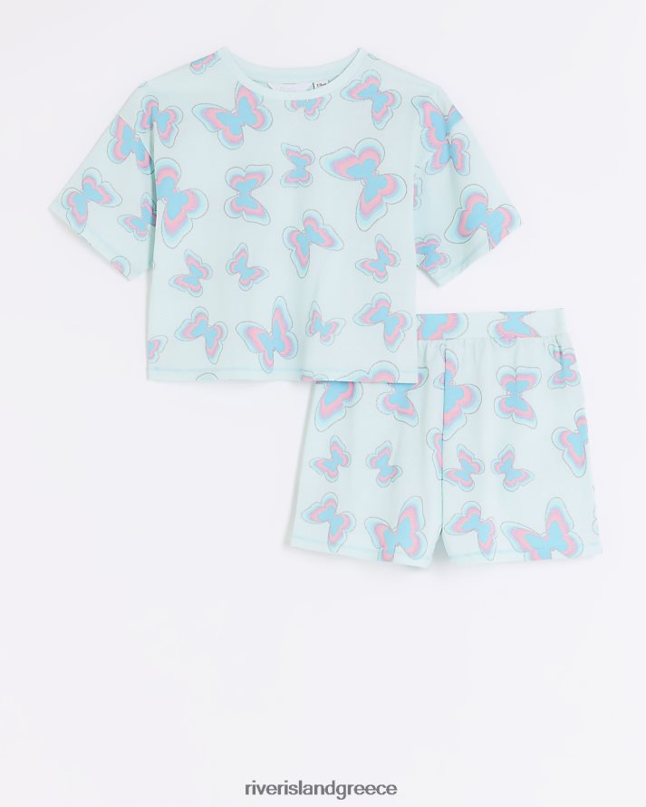 River Island αξεσουάρ μπλε κορίτσια g σετ πιτζάμα πεταλούδας B6N8X6079
