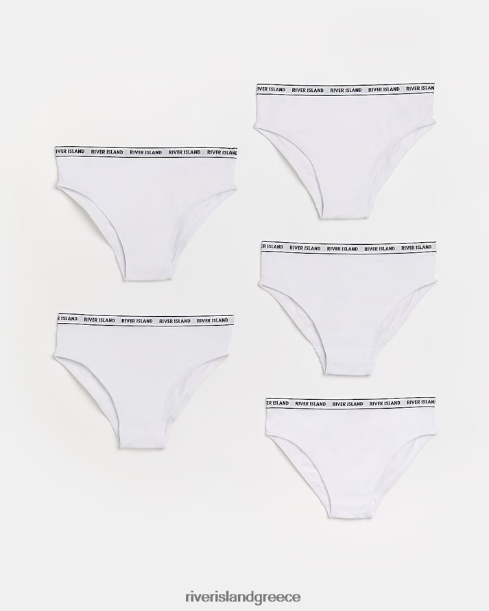 River Island αξεσουάρ άσπρο κορίτσια g ri επώνυμα σλιπ 5 pack B6N8X6473