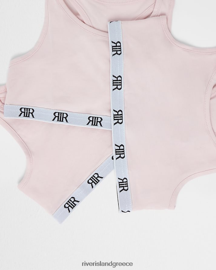 River Island αξεσουάρ ροζ κορίτσια g ri racer crop tops 3 συσκευασίες B6N8X3435
