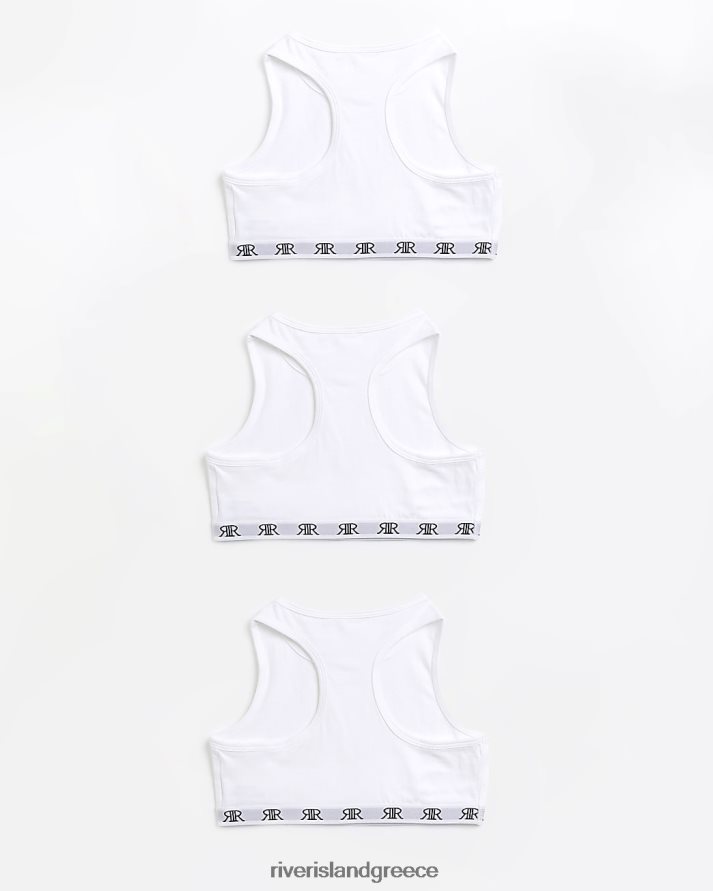 River Island αξεσουάρ άσπρο κορίτσια g ri racer crop tops 3 συσκευασίες B6N8X3437