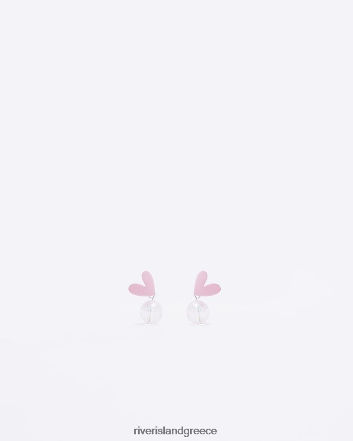 River Island αξεσουάρ άσπρο κορίτσια g μαργαριταρένια σκουλαρίκια καρδιά B6N8X6422