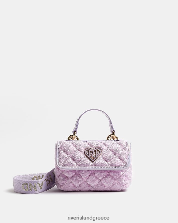 River Island αξεσουάρ ροζ κορίτσια τσάντα με λουράκι με παγιέτες B6N8X6106