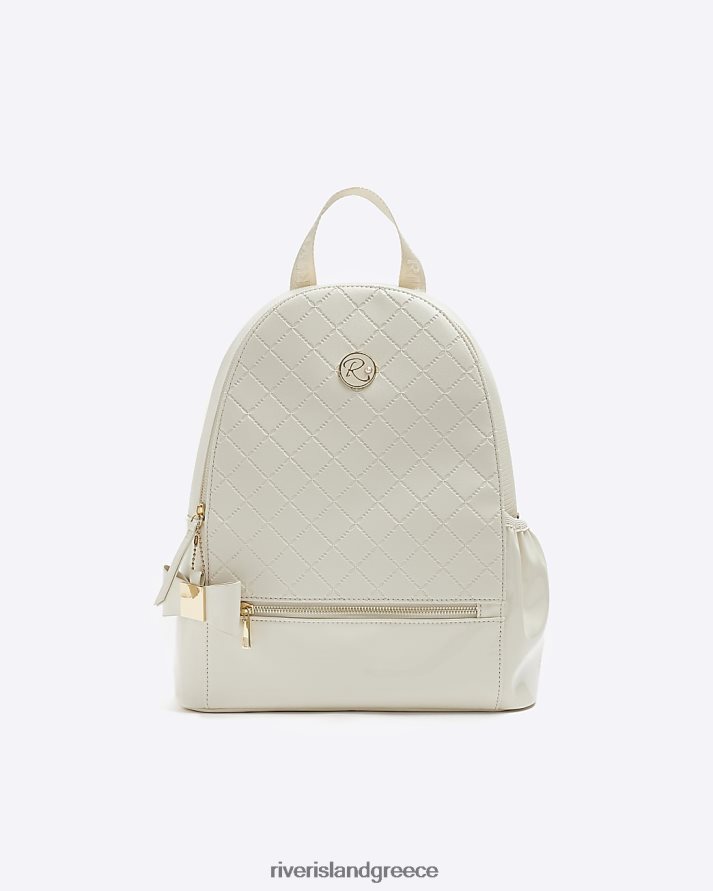 River Island αξεσουάρ κρέμα κορίτσια g σακίδιο πλάτης με καπιτονέ φιόγκο B6N8X3322