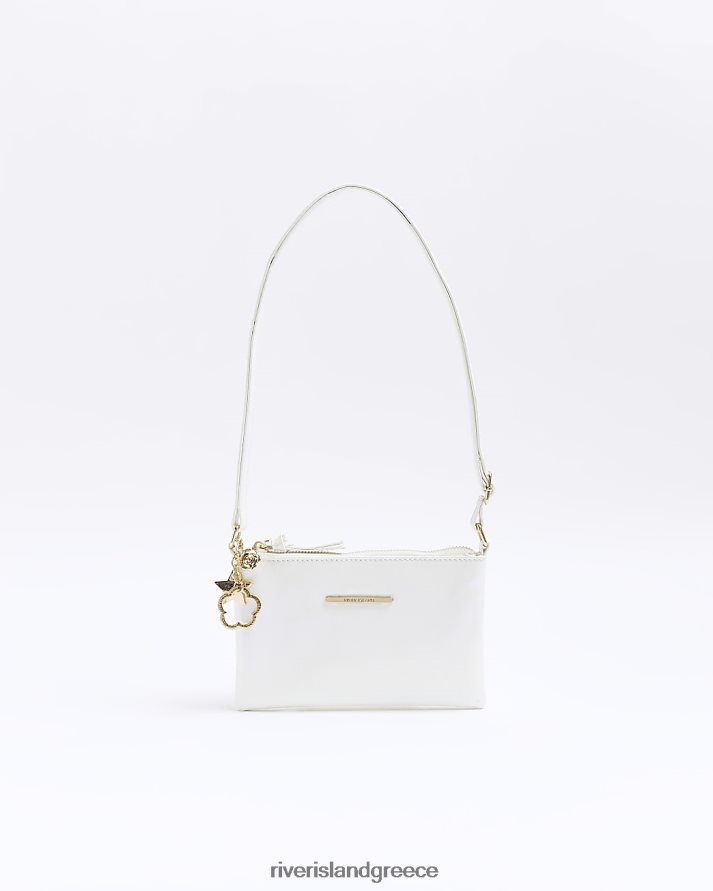 River Island αξεσουάρ άσπρο κορίτσια g γούρι χιαστί τσάντα B6N8X3355