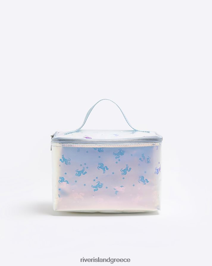 River Island αξεσουάρ μπλε κορίτσια g ιριδίζον κουτί μεσημεριανού μονόκερου B6N8X3373