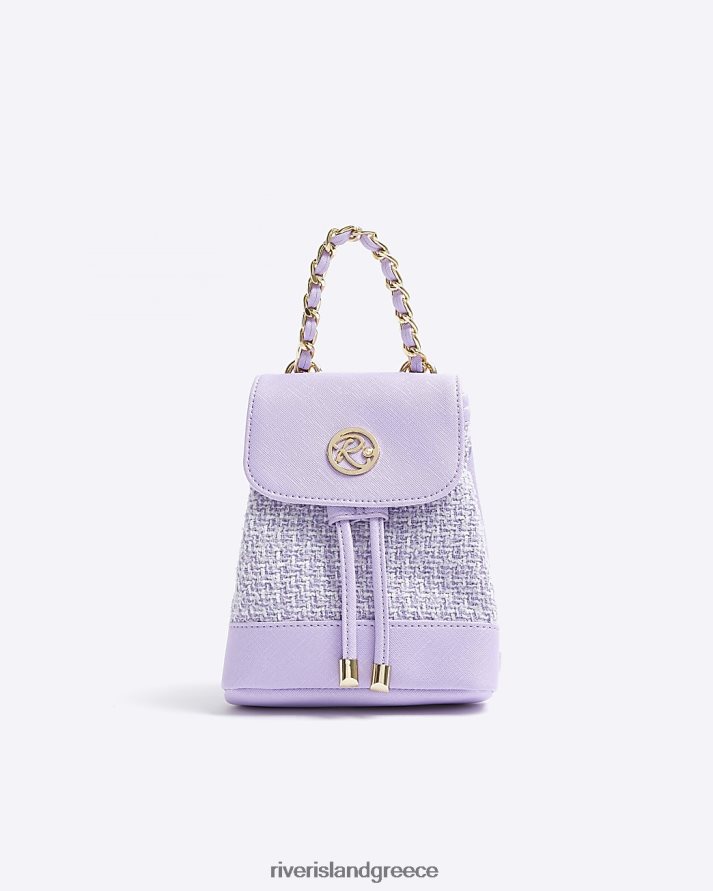 River Island αξεσουάρ μωβ κορίτσια Μίνι σακίδιο πλάτης g boucle B6N8X6233